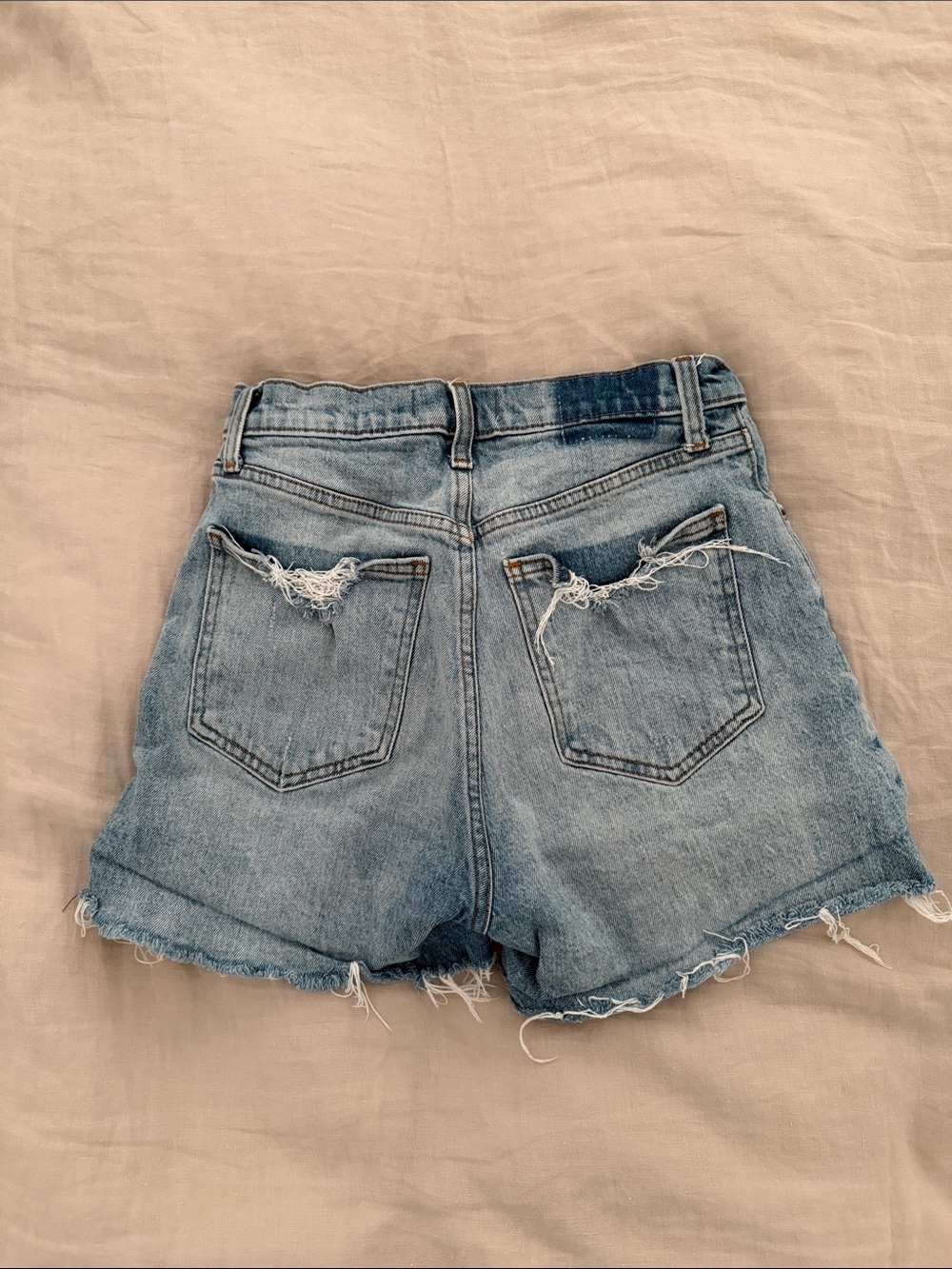 Abercrombie & Fitch Light Blue Distressed Denim Cutoff Shorts